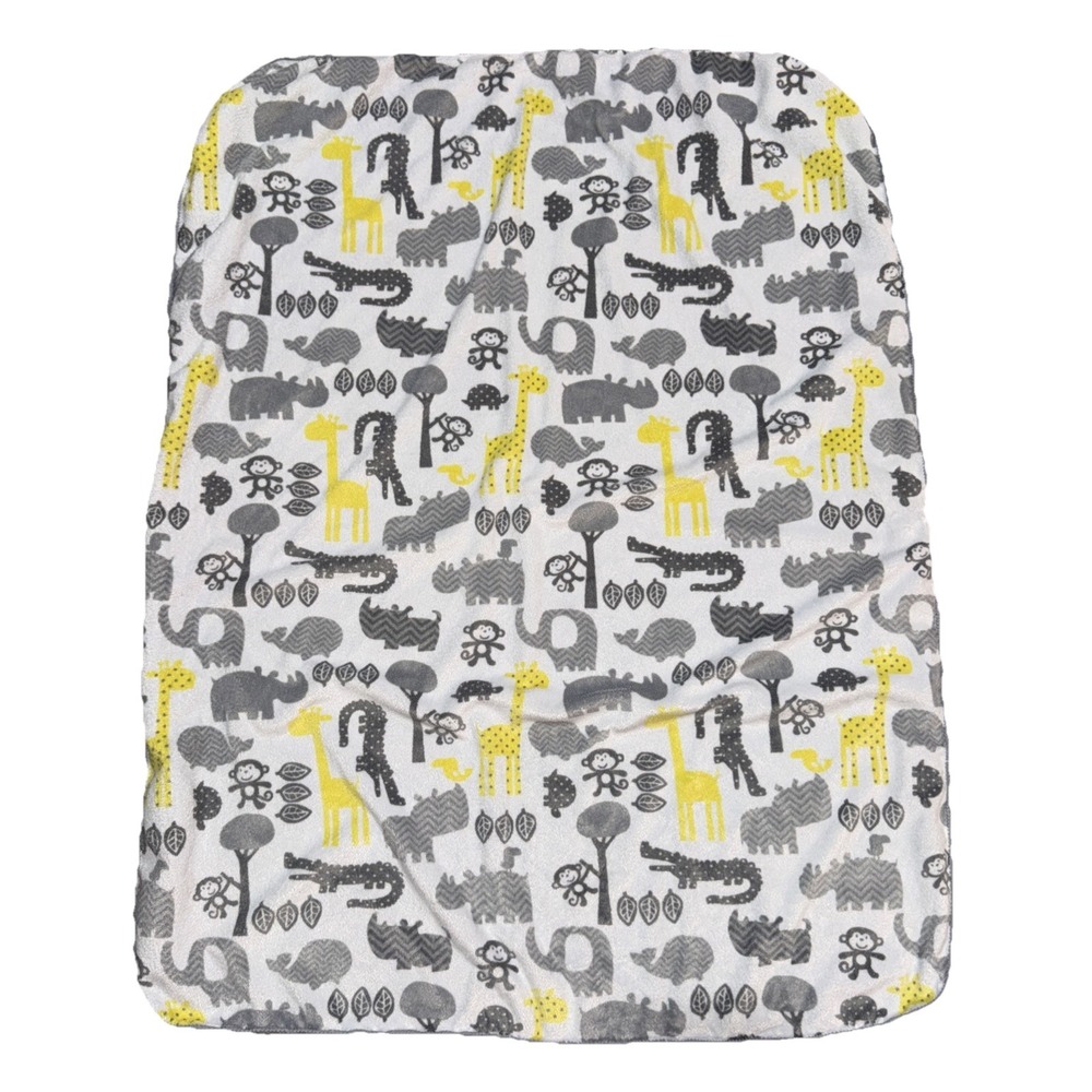 Target Circo Safari Zigs N Zags Baby Blanket Lovey Grey White Yellow Sherpa Zoo